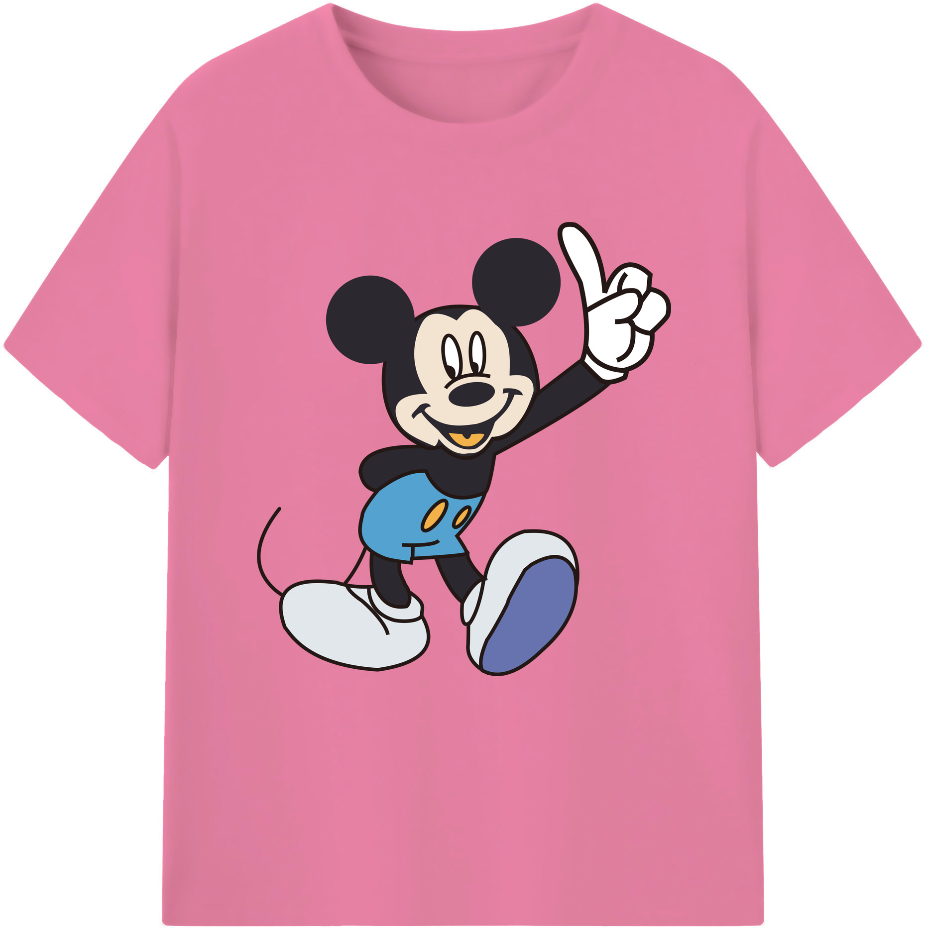 （画像用） ミッキーマウス Mickey Mouse 綿100％半袖Tシャツ（フロントプリント）